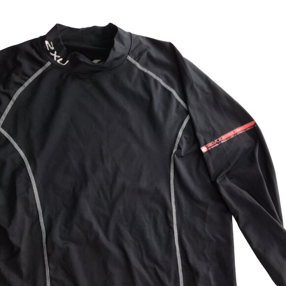 2XU Long Sleeve Compression Shirt.  Mock Neck.  Black. Size Women's Medium - Picture 7 of 12